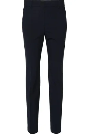 Brunello Cucinelli Broeken, Dames, Blauw, L, Wol, Slim-fit sigarettenbroek