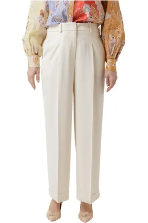PESERICO SIGN Broeken, Dames, , S, Polyester, Wijde Pijpen Broek met Verborgen Rits