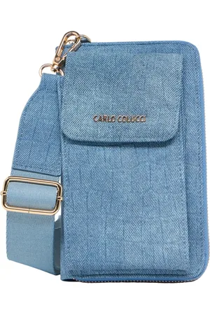 Carlo Colucci Accessoires, Dames, Blauw, ONE Size, Slimme Portemonnee met Telefoonvak