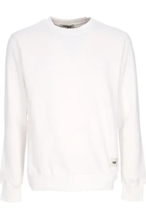 Caterpillar Sweatshirts & Hoodies, Heren, Wit, XL, Essentiële Crewneck Sweatshirt Lichtgewicht Streetwear