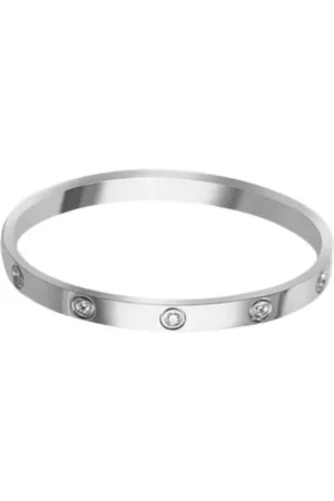 Dansk Copenhagen Accessoires, Dames, Grijs, ONE Size, Glamour Kristal Armband Zilveren Plating
