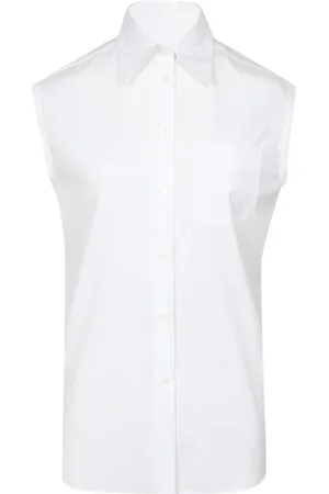 Nº21 Blouses & Shirts, Dames, Wit, S, Katoen, Witte Mouwloze Kraag Shirt