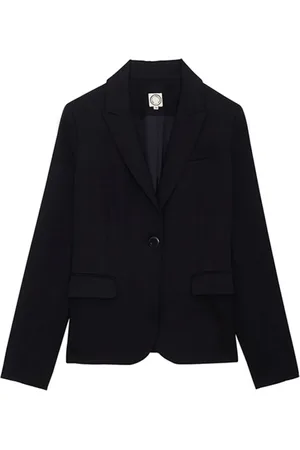 Inès de la Fressange Jassen, Dames, Blauw, XS, Wol, Nicoletta navy jas