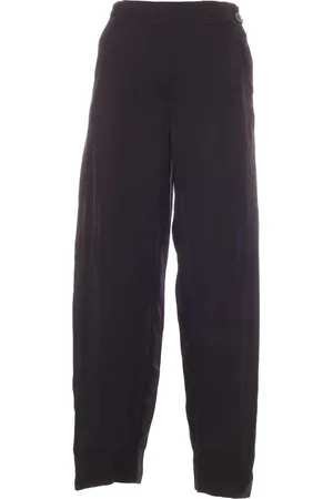 DKNY Broeken, Dames, Zwart, M, Polyester, Zwarte Wijde Broek