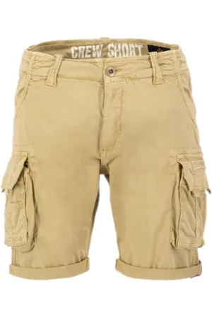 Alpha Industries Korte broeken, Heren, , W33, Katoen, Crew Shorts Sand
