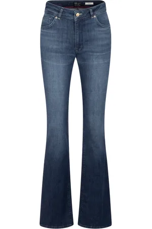 raffaello rossi Jeans, Dames, Blauw, 4Xl, Denim, Flared Denim Jeans