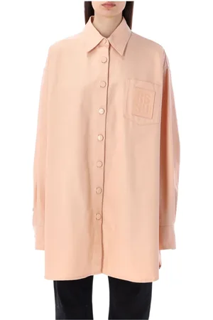 RAF SIMONS Blouses & Shirts, Dames, Roze, S, Denim, Denim Oversized Shirt