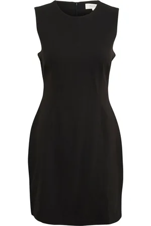 Part Two Kleedjes, Dames, Zwart, L, Elegante Zwarte Jurk met Ronde Hals