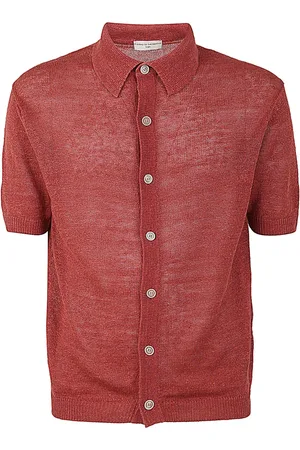FILIPPO DE LAURENTIIS Overhemden, Heren, Rood, XL, Stijlvolle korte mouw overhemd