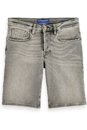 Scotch&Soda Korte broeken, Heren, Grijs, W28, Denim, Denim Shorts voor Mannen