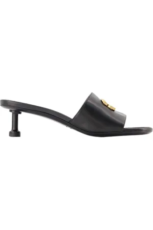 Balenciaga Schoenen, Dames, Zwart, 37 EU, Zwart/Goud Heeled Mules