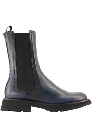 Alexander McQueen Schoenen, Heren, Zwart, 41 EU, Leer, Klassieke Chelsea Boots van glad kalfsleer