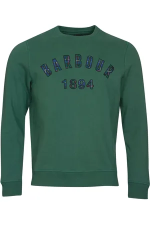 Barbour Sweatshirts & Hoodies, Heren, Groen, M, Katoen, Tartan Logo Crew Sweatshirt