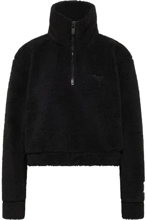Carlo Colucci Sweatshirts & Hoodies, Dames, Zwart, L, Polyester, Teddy Troyer Sweatshirt