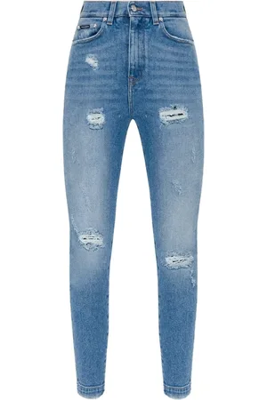 Dolce & Gabbana Jeans, Dames, Blauw, M, Vintage Effect Blauwe Jeans