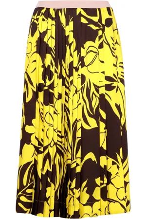 Nº21 Rokken, Dames, Geel, L, Gele Bloemen Midi Rok
