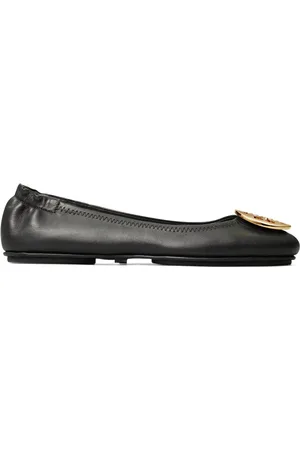 Tory Burch Schoenen, Dames, Zwart, 39 EU, Leer, Logo Ballerina Reisschoenen
