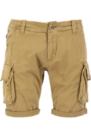 Alpha Industries Korte broeken, Heren, , W32, Katoen, Khaki Cargo Crew Shorts