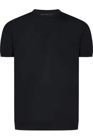 LOW BRAND Tops, Heren, Zwart, M, Linnen, Zijde & Linnen Crewneck Jumper