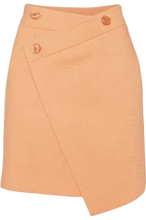 MVP Wardrobe Rokken, Dames, Oranje, S, Katoen, Lichte katoenen rok met schuine snit