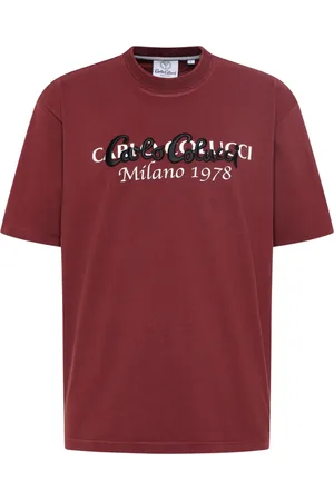 Carlo Colucci Tops, Heren, Rood, L, Oversize T-Shirt