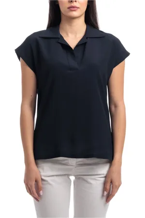 SEVENTY BY SERGIO TEGON Tops, Dames, Blauw, M, Katoen, Klassieke Polo Shirt