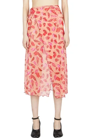 Marco Rambaldi Rokken, Dames, Oranje, L, Lips Wrap Beach Skirt