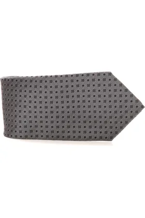 CANALI Accessoires, Heren, Grijs, ONE Size, Zijden Micro Print Stropdas