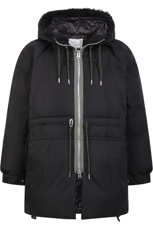 SACAI Jassen, Heren, Zwart, M, Wol, Zwarte Donsjas met Capuchon