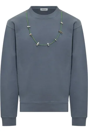 AMBUSH Sweatshirts & Hoodies, Heren, Blauw, S, Gezellige Gebreide Trui met Kettingdetail