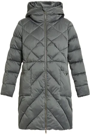 Persona by Marina Rinaldi Mantels, Dames, Grijs, L, Satijn, Vegan Donsjas met Capuchon