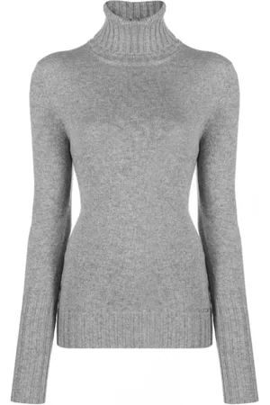 Kiton Truien, Dames, Grijs, M, Kasjmier, Cashmere Roll-Neck Jumper