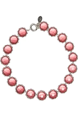 Max Mara Accessoires, Dames, Roze, ONE Size, Cabochon Patroon Metalen Armband