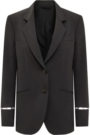 DEL CORE Jassen, Dames, Zwart, S, Zwarte Blazer met Uitgesneden Detail