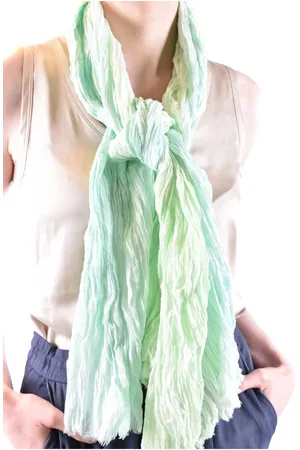 BLUMARINE Accessoires, Dames, Groen, ONE Size, Katoen, Luxe Katoen Zijden Sjaal
