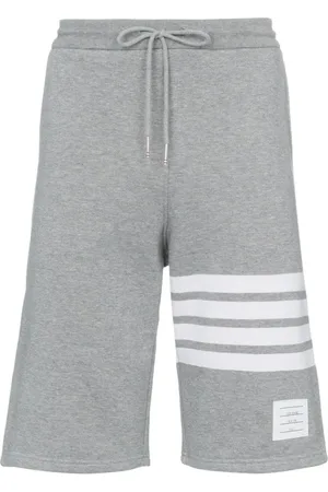 Thom Browne Korte broeken, Heren, Grijs, 2Xl, Katoen, Grijze Shorts met 4-Bar Streep
