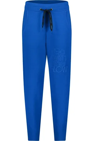 Betty Barclay Broeken, Dames, Blauw, M, Katoen, Tropische Print Joggingbroek