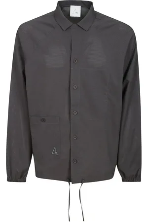 ROA Jassen, Heren, Grijs, S, Polyester, Geperforeerd Logo Shirt