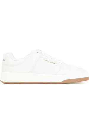 Saint Laurent Schoenen, Heren, Wit, 42 1/2 EU, Leer, Witte leren sneakers Ss 24