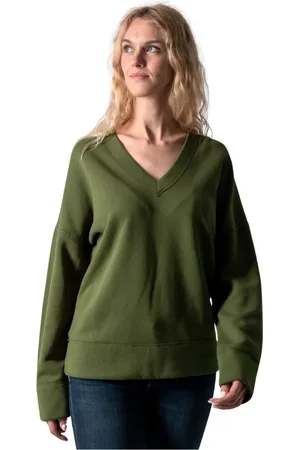 Citizens of Humanity Truien, Dames, Groen, S, Groene V-hals Sweatshirt