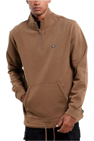 Vans Truien, Heren, Bruin, M, Katoen, Sweatshirt met ritskraag
