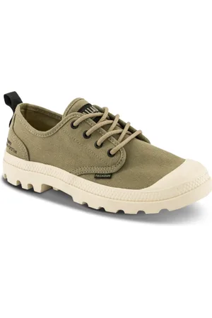 Palladium Schoenen, Dames, Groen, 40 EU, Groene Canvas Veterschoenen