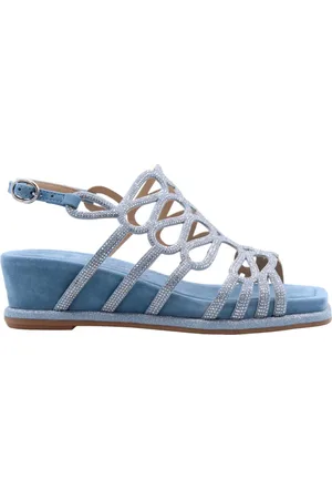 Alma en Pena Schoenen, Dames, Blauw, 37 EU, Platte sandalen voor vrouwen