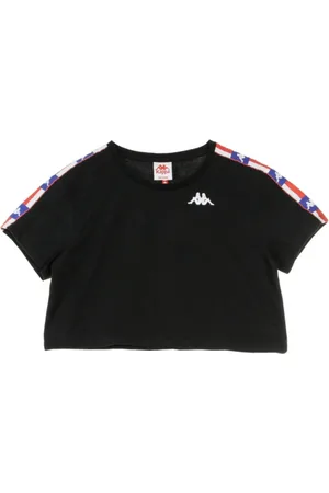 Kappa Tops, Dames, Zwart, S, Authentiek T-shirt La Basma Zwart/Blauw