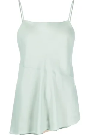THEORY Tops, Dames, Groen, M, Groene Gedrapeerde Camisole Top