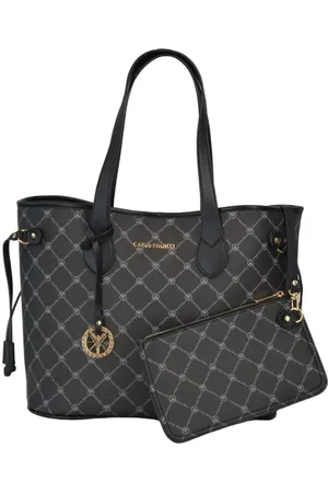 Carlo Colucci Tassen, Dames, Zwart, ONE Size, Stijlvolle Logo Shopper