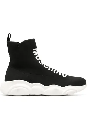 Moschino Schoenen, Heren, Zwart, 44 EU, Polyester, Zwarte Casual Sneakers voor Mannen