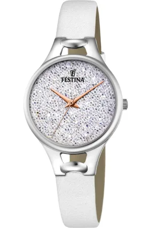 Festina Accessoires, Dames, Wit, ONE Size, Stijlvol roestvrijstalen armbandhorloge