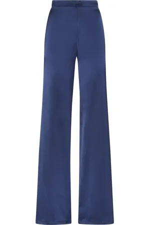 MVP Wardrobe Broeken, Dames, Blauw, XS, Elegante Rechte Pijp Viscose Broek