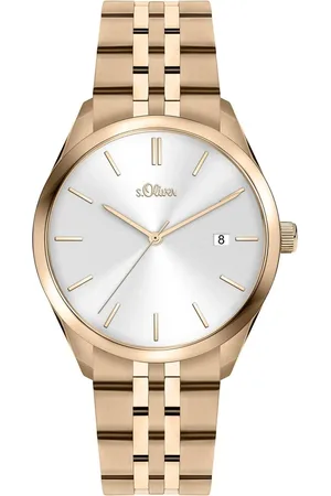 QS by s.Oliver Accessoires, Dames, Geel, ONE Size, Elegante Roségoud Roestvrijstalen Dameshorloge